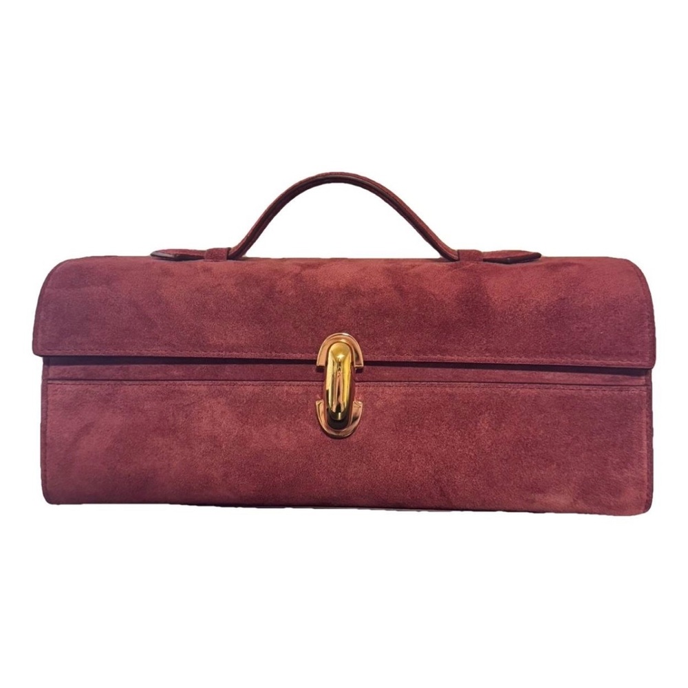 Savette Slim Symmetry Pochette in Wine Suede